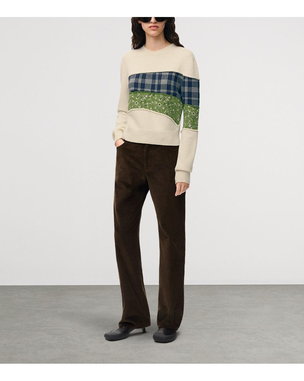 Loewe White X Cosima Von Bonin Wool-Blend Patchwork Sweater