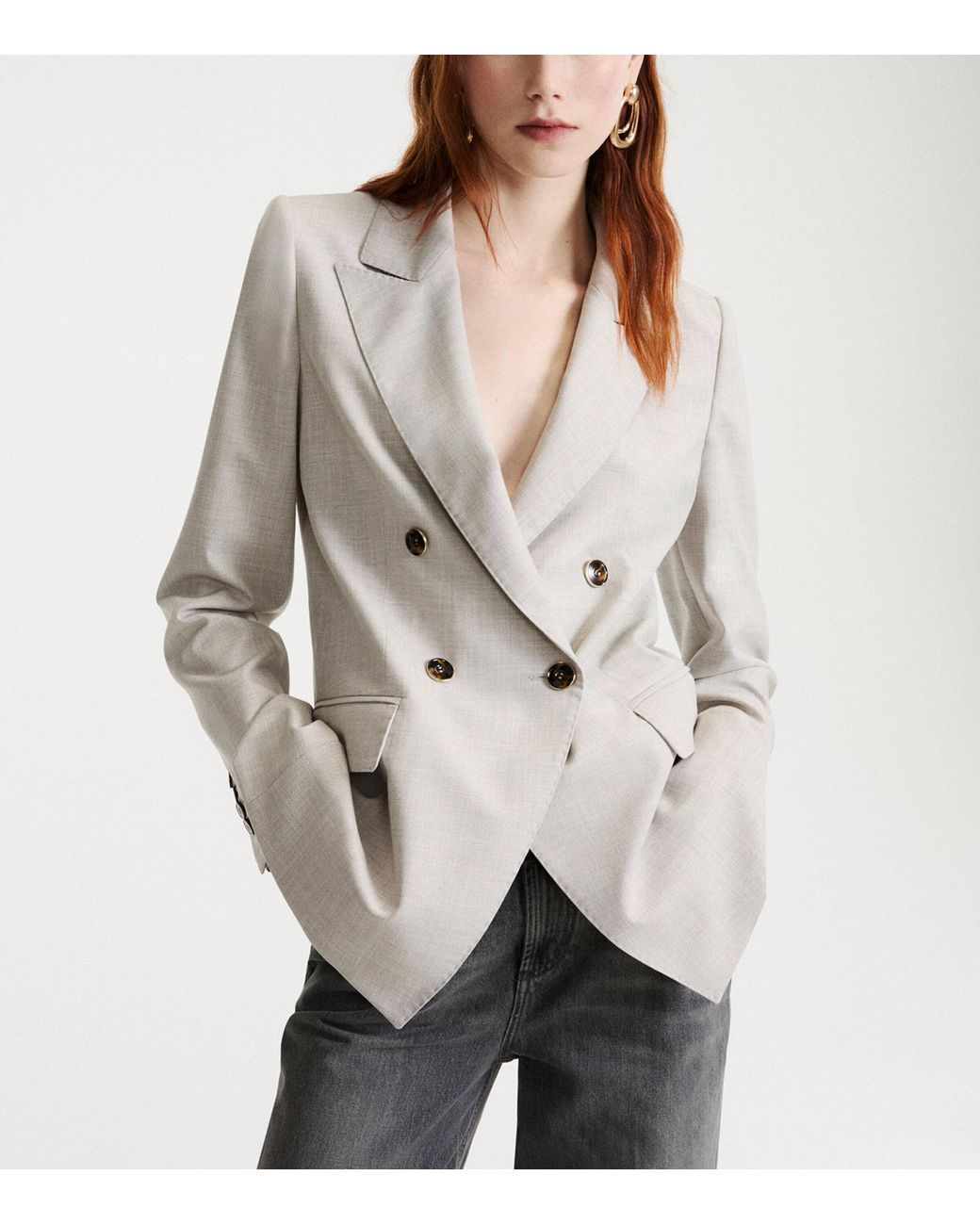 Marella White Double-Breasted Blazer