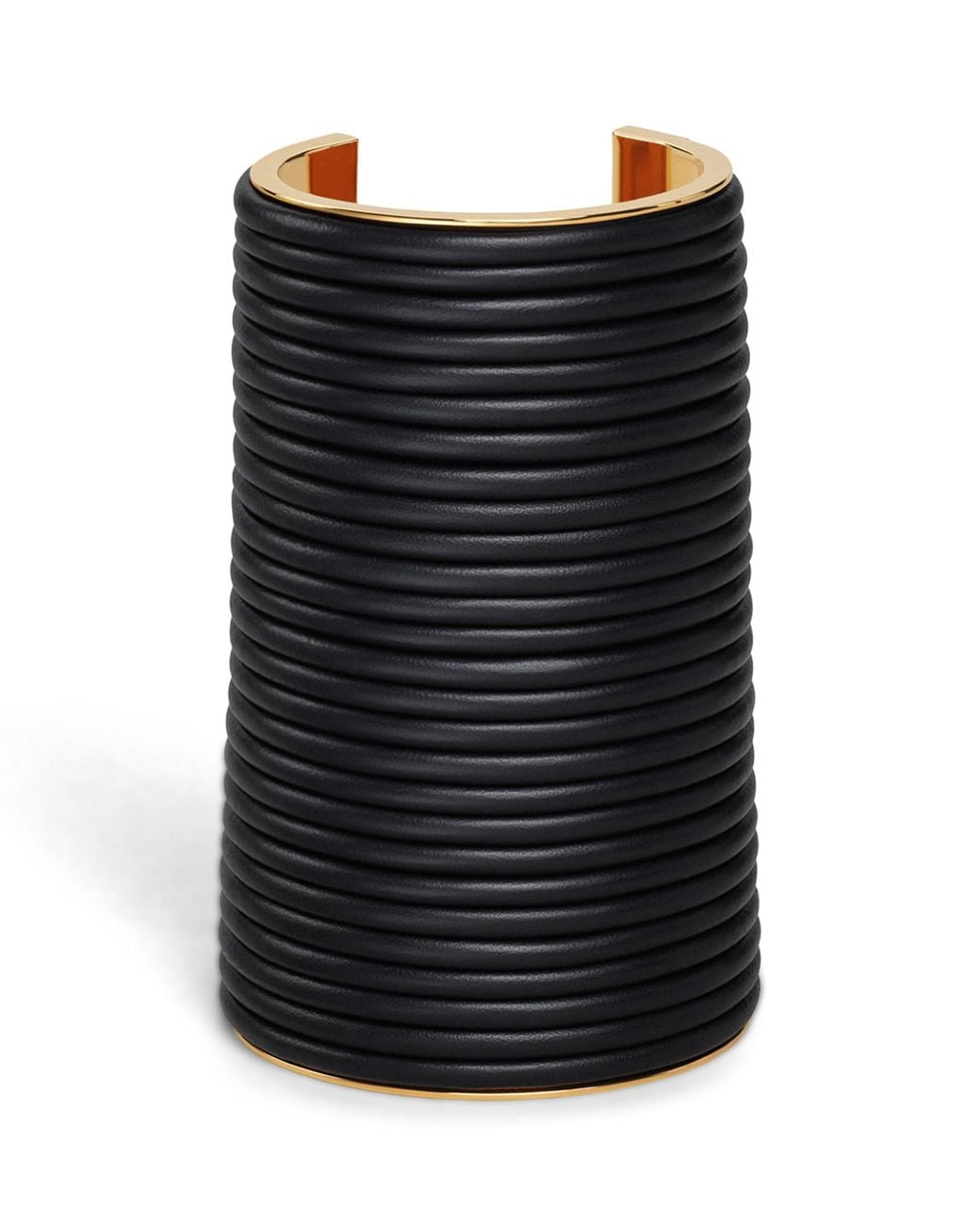 Alaïa Black Large Lambskin Cuff Bracelet