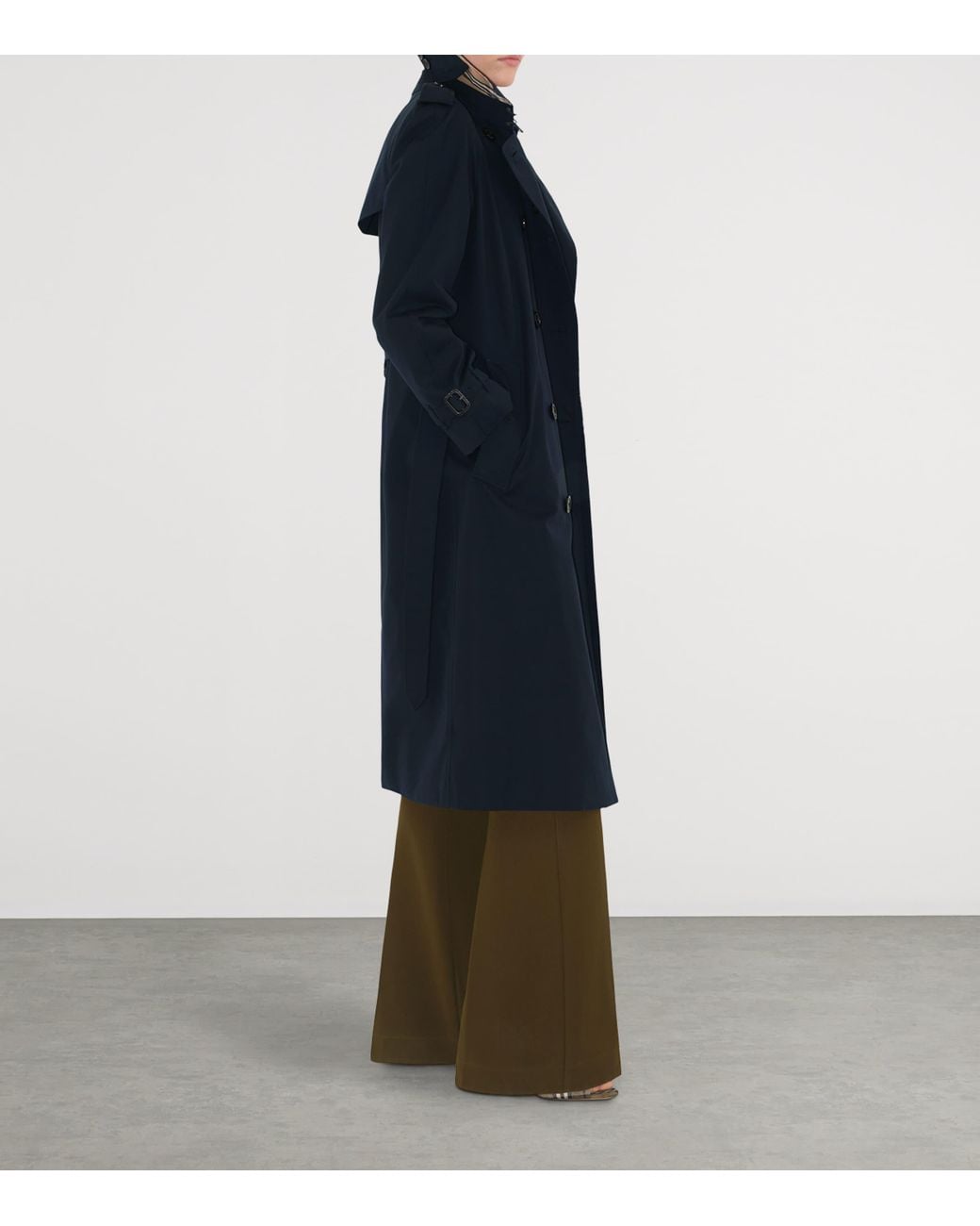 Burberry Blue Long Waterloo Heritage Trench Coat