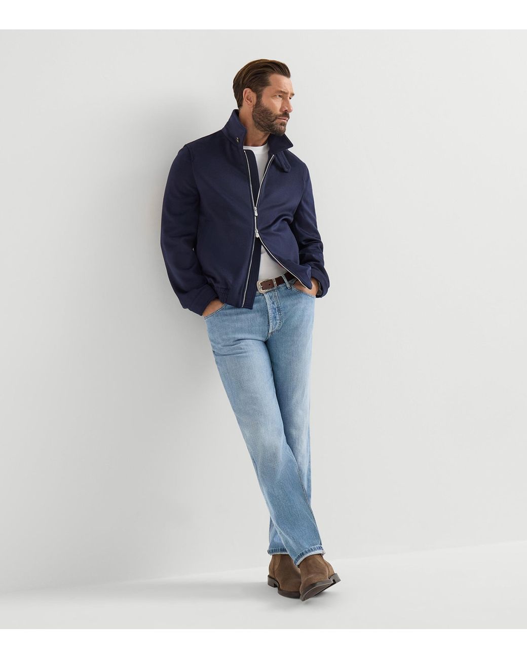 Brunello Cucinelli Blue Lightweight Straight Jeans for men