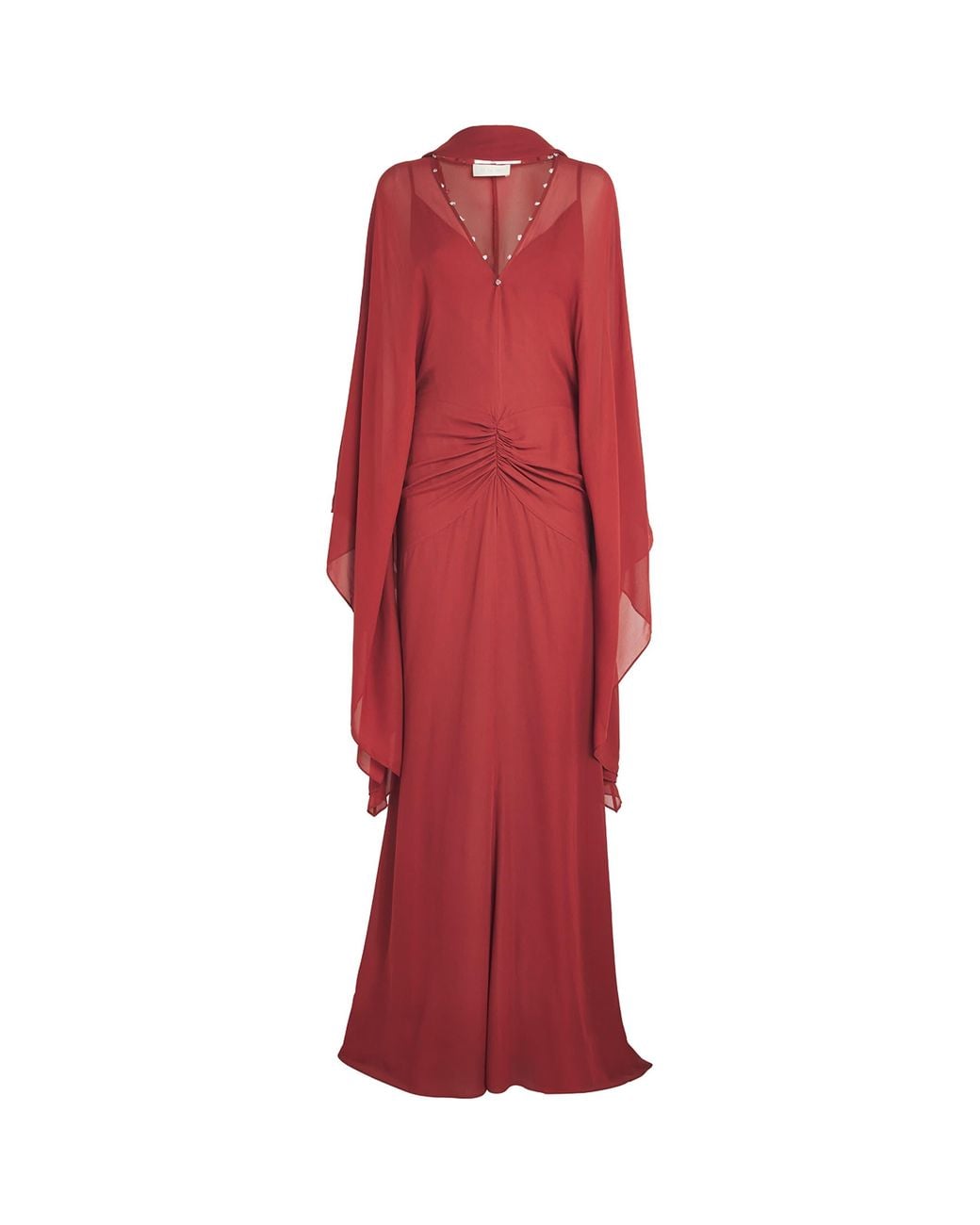 De La Vali Red Georgette Florencia Maxi Dress