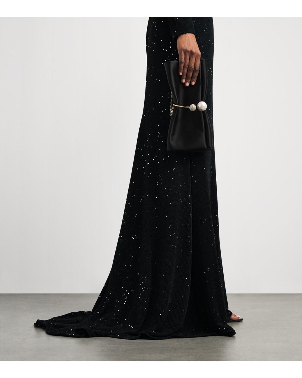 Talbot Runhof Black Embellished Spectrum Gown