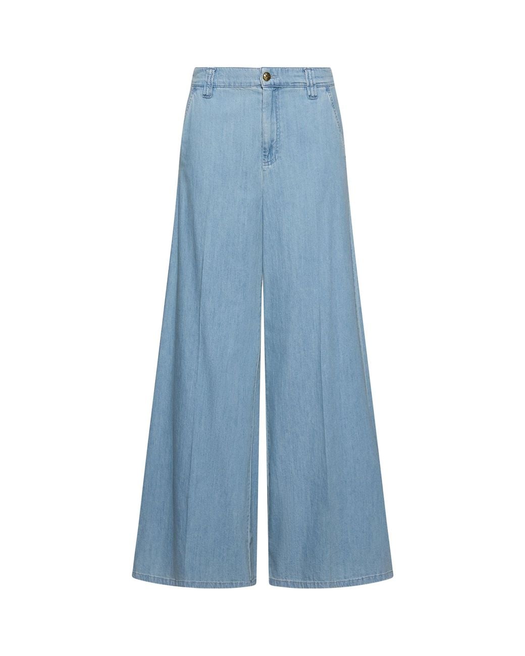 Marella Blue Palazzo Mid-Rise Wide-Leg Jeans