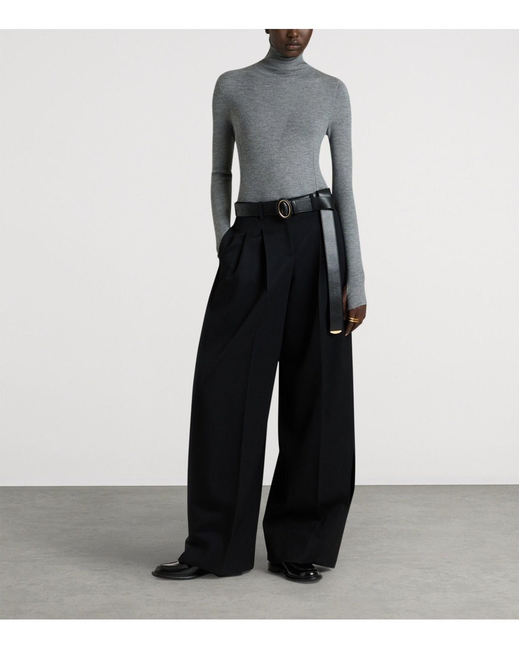 Givenchy Gray Wool-Silk Rollneck Sweater