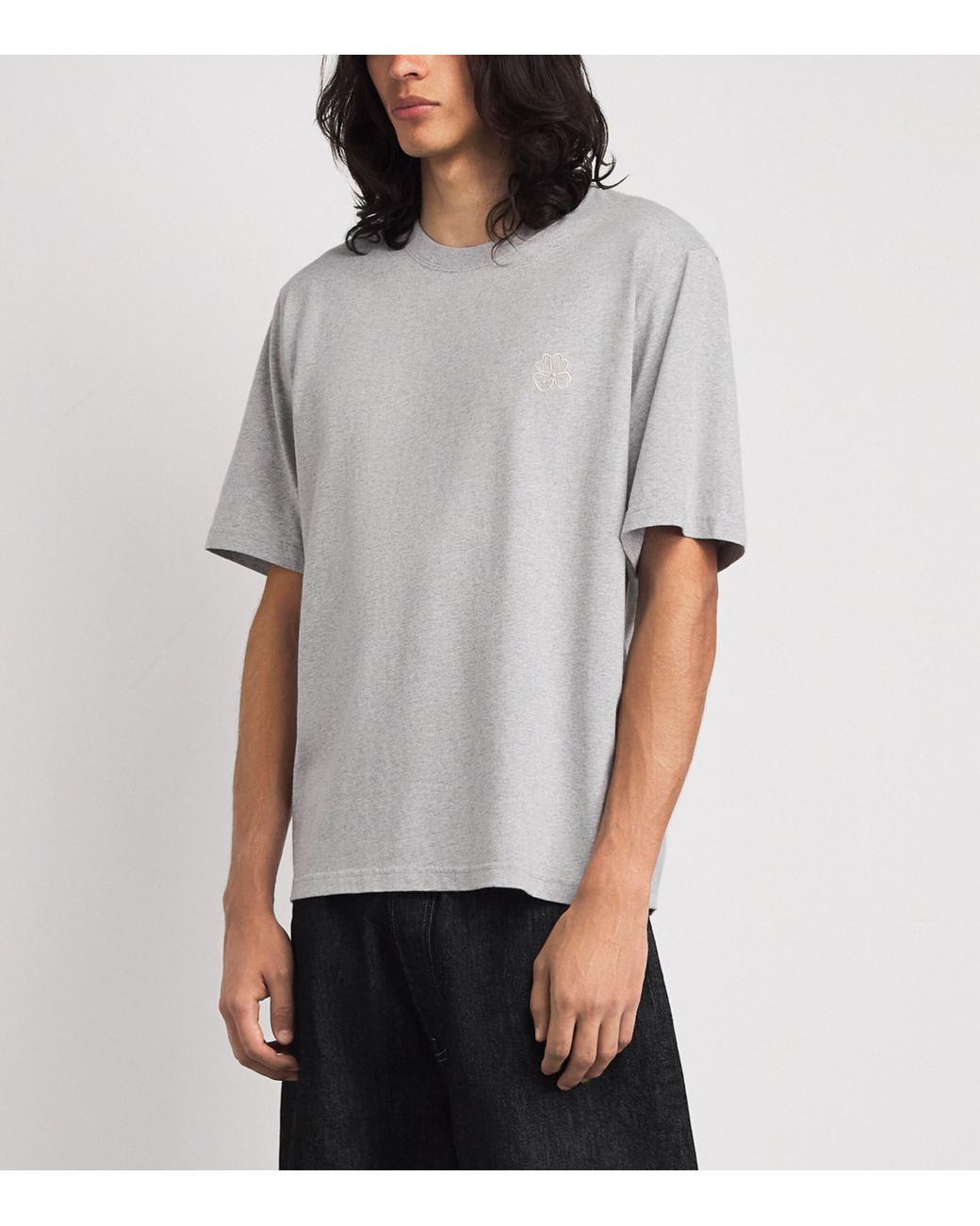 NN07 Gray Organic Cotton Jett Logo T-Shirt for men