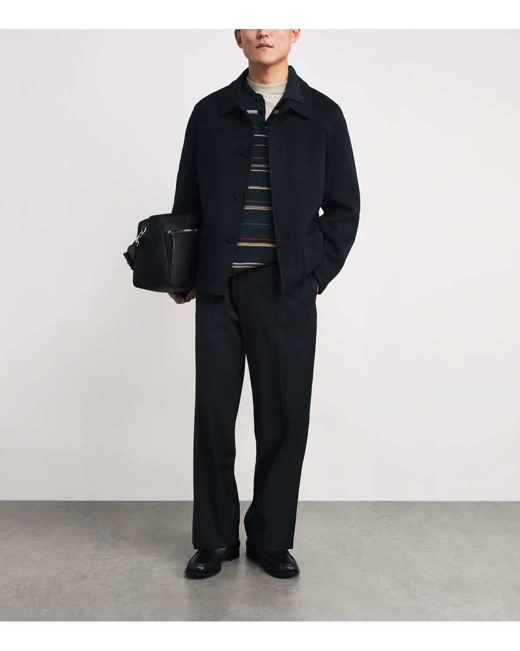 Sandro Blue Double-Face Wool Worker Jacket for men