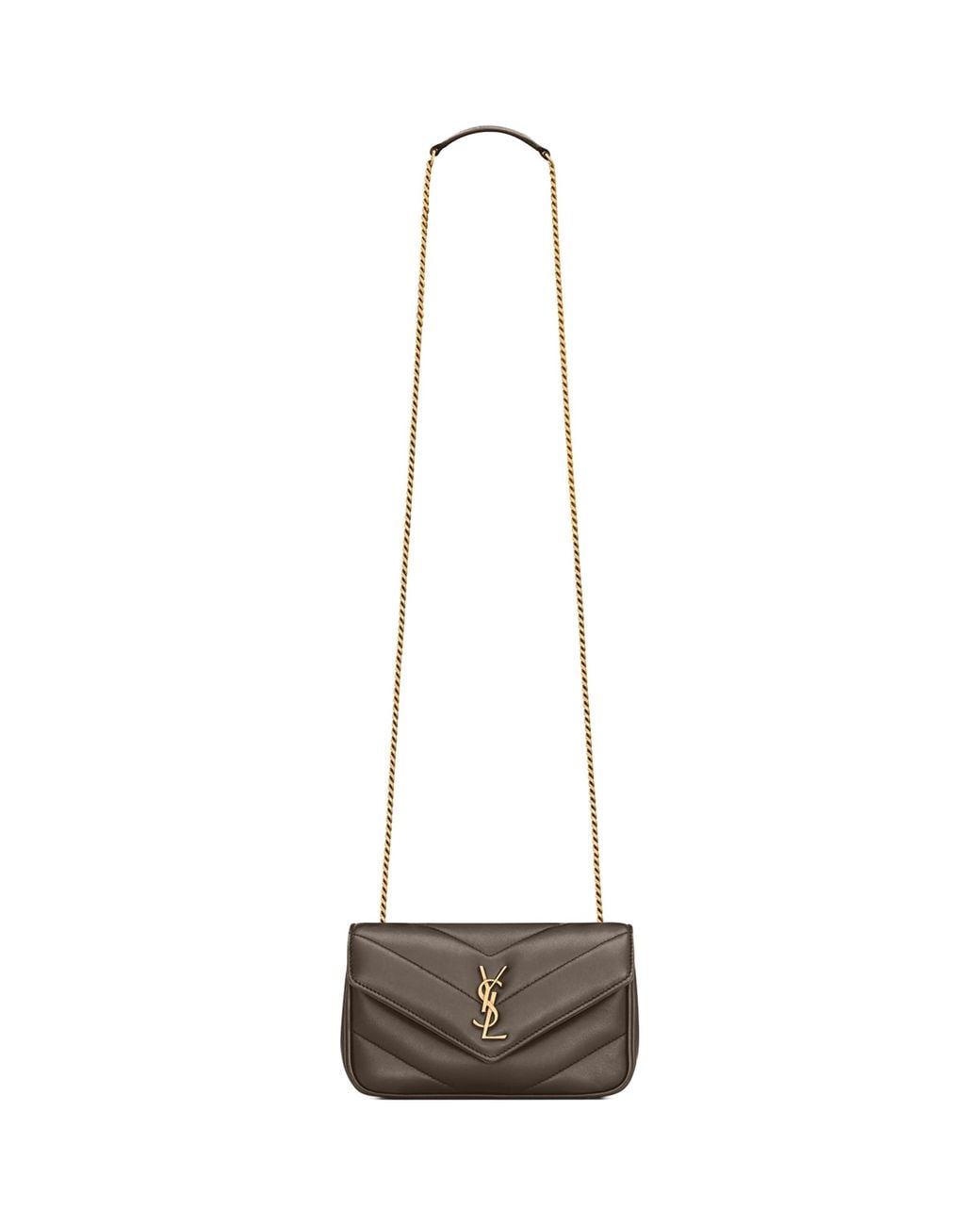 Saint Laurent White Mini Loulou Shoulder Bag