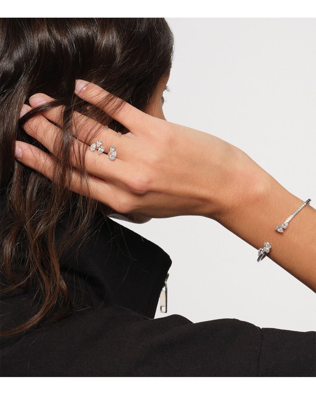 Repossi White And Diamond Serti Sur Vide Ring