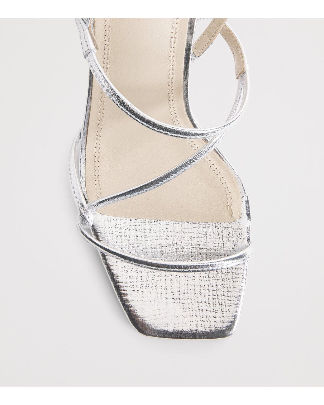 Sandro White Metallic Faye Heeled Sandals 70