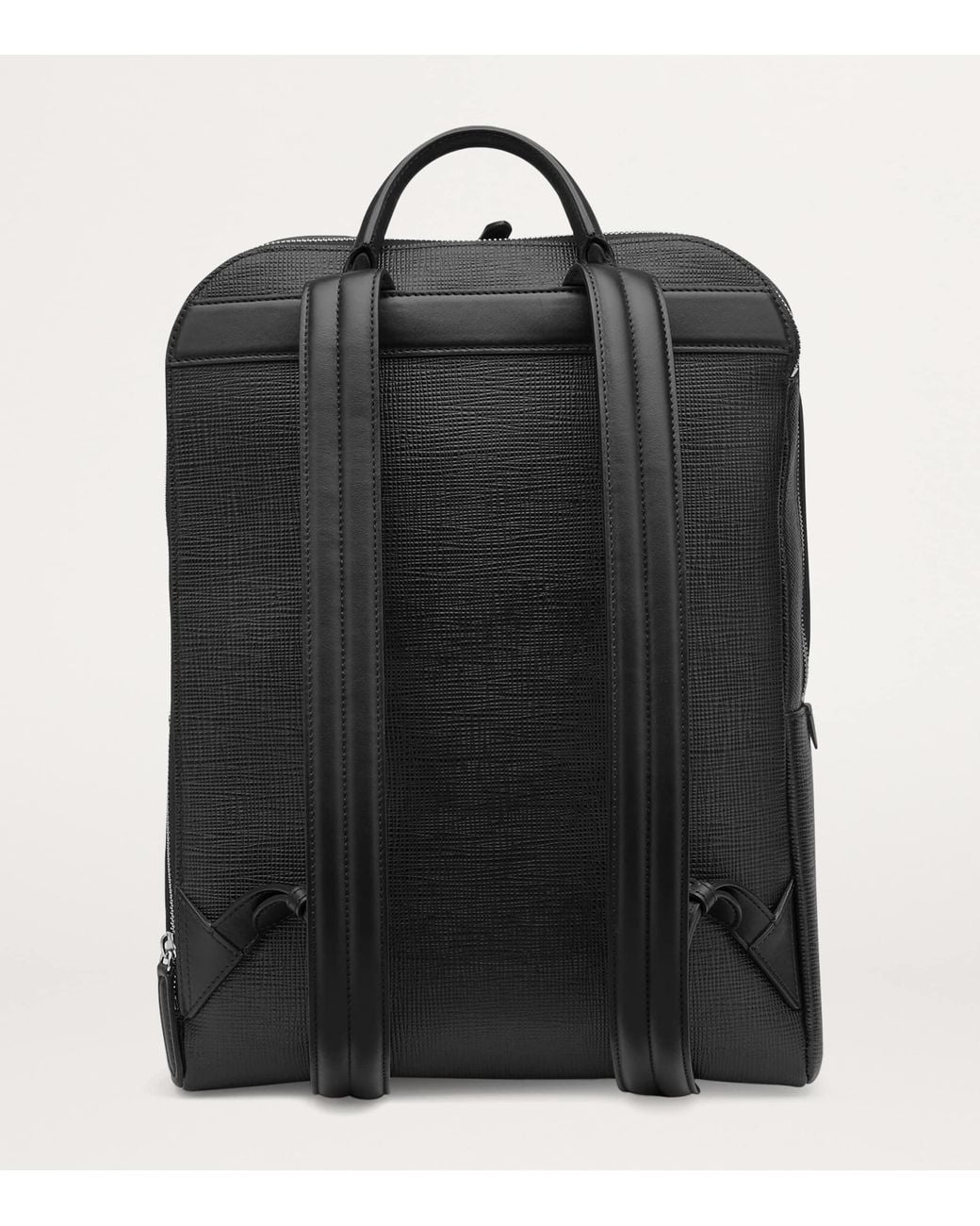 Smythson Black Leather Panama Backpack for men