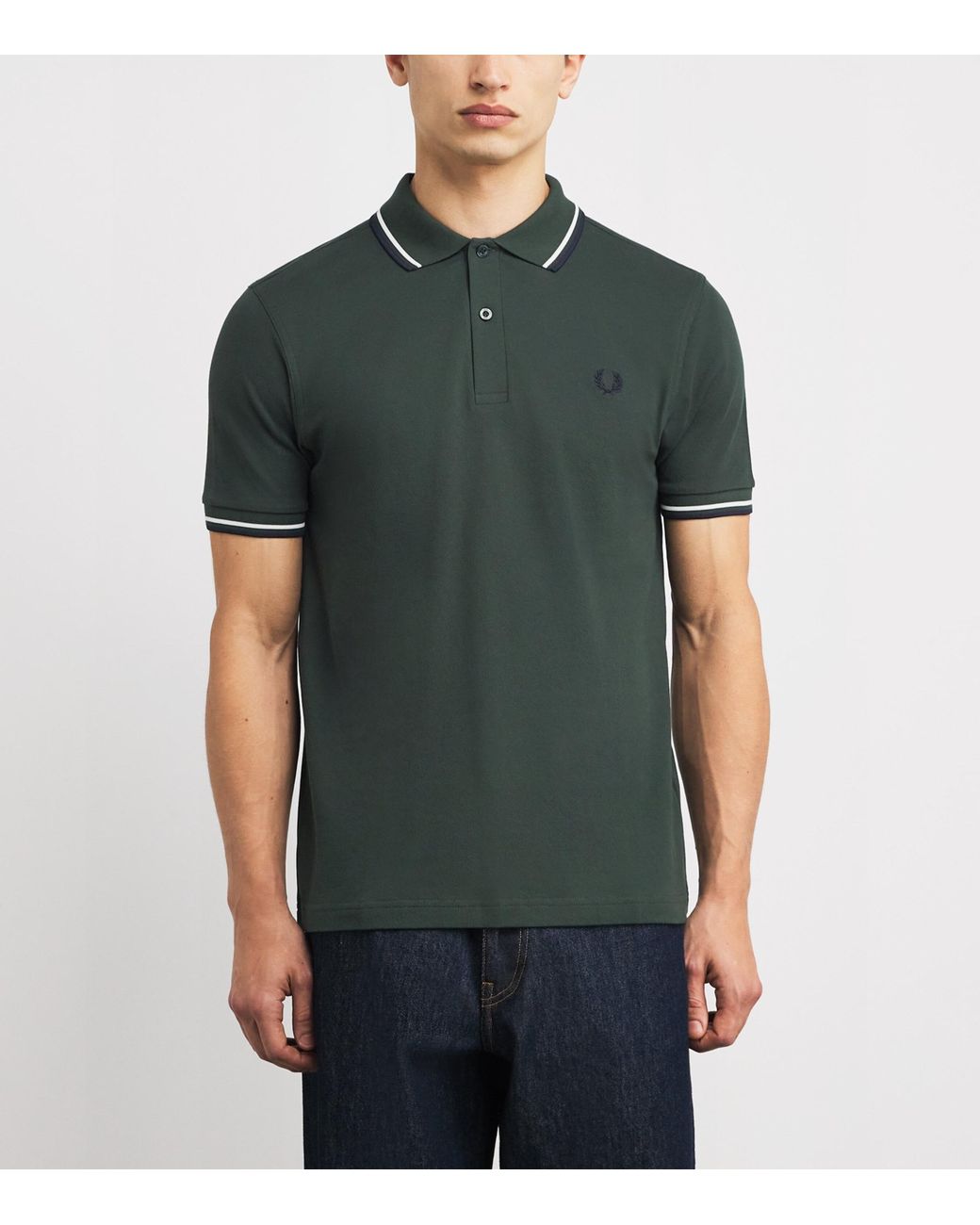 Fred Perry Green Twin Tipped Polo Shirt for men