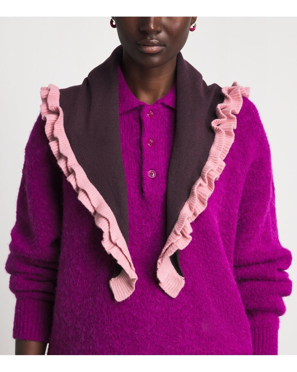 TBCo Purple Merino Wool Triangle Scarf