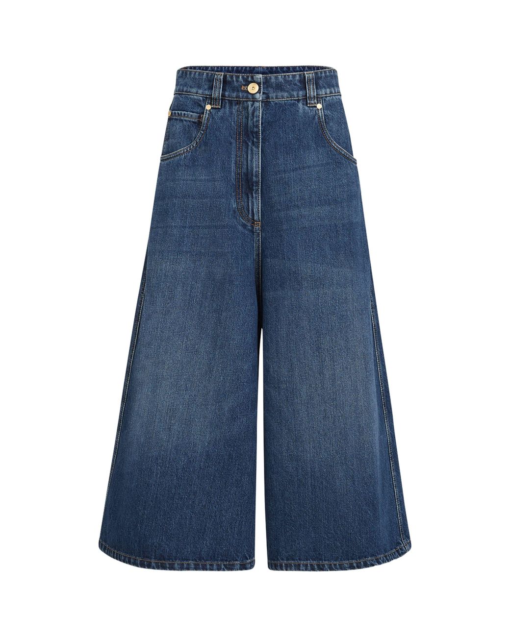 Brunello Cucinelli Blue Denim Cropped Trousers