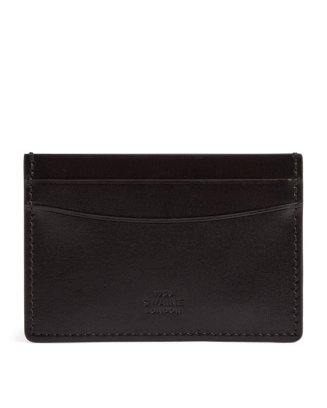 Swaine Black Leather Card Holder for men