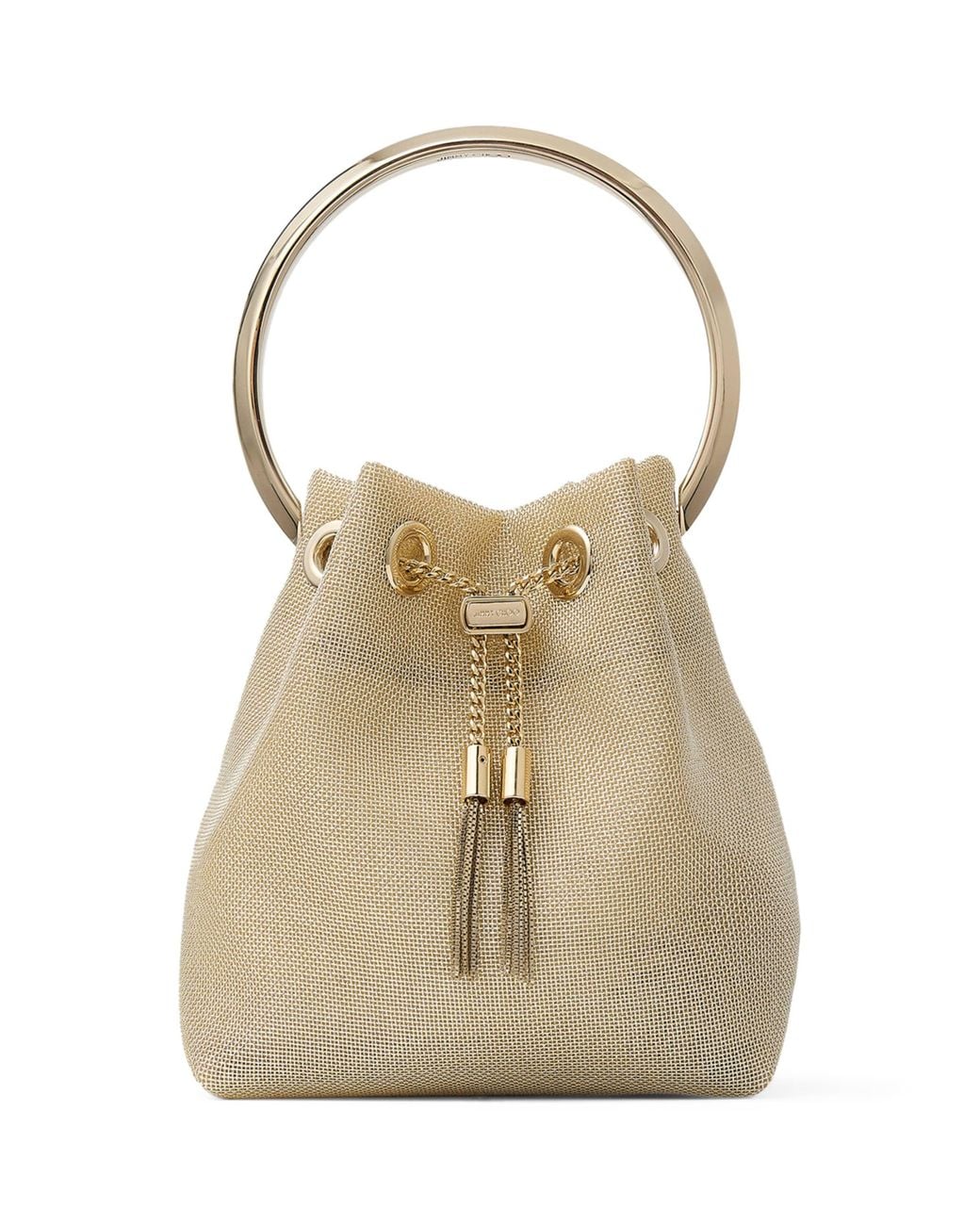 Jimmy Choo Natural Bon Bon Mesh Top-Handle Bag