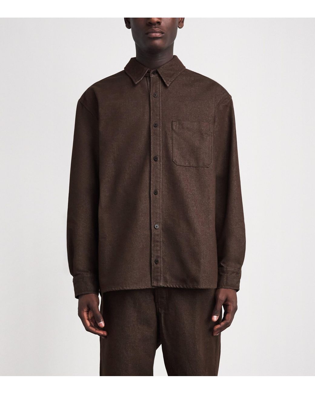LE17SEPTEMBRE Brown Denim Overshirt for men