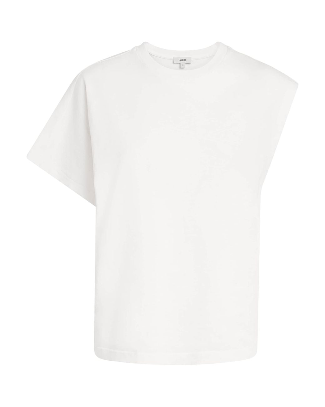 Agolde White Cotton Corrine Asymmetric T-Shirt