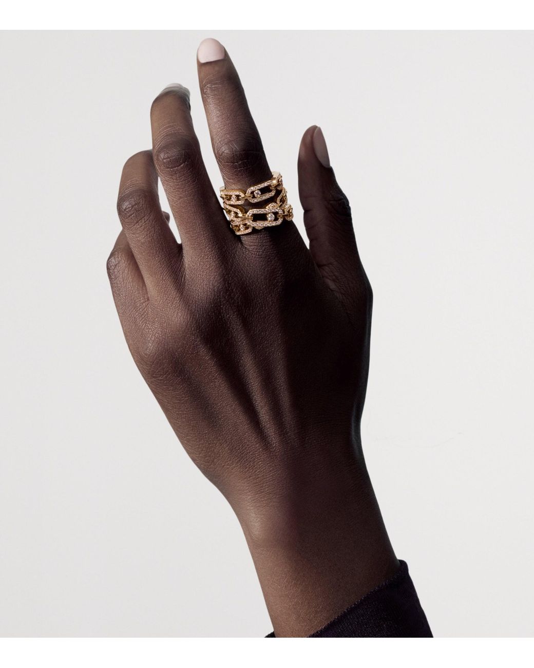 Messika Metallic Move Link And Diamond Multi-Row Ring