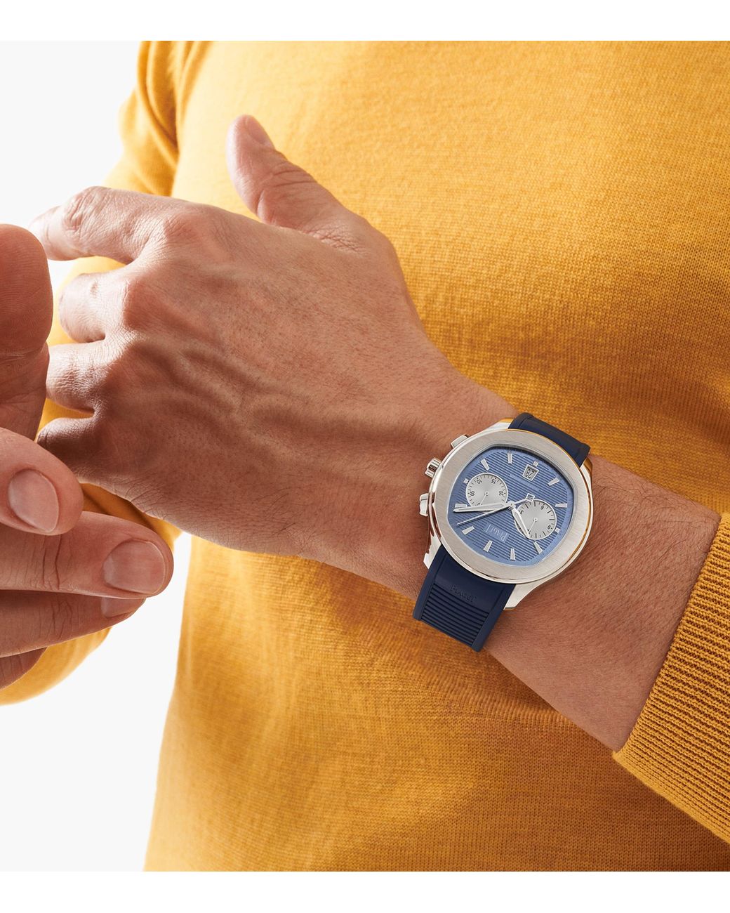 Piaget Blue Stainless Steel Polo Chronograph Watch
