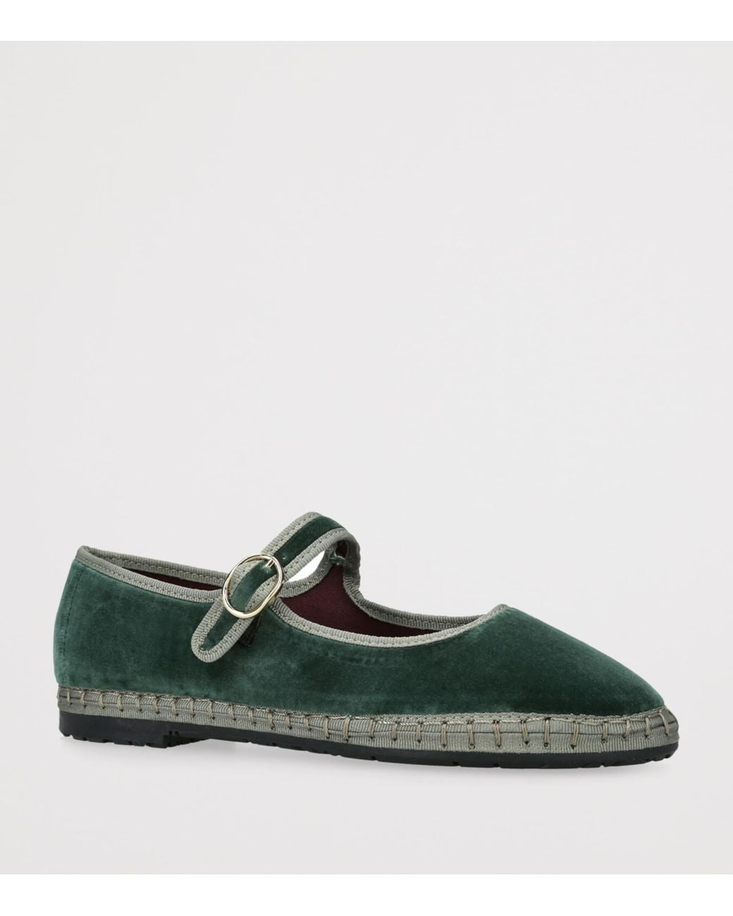 Flabelus Green Velvet Jay Mary Janes