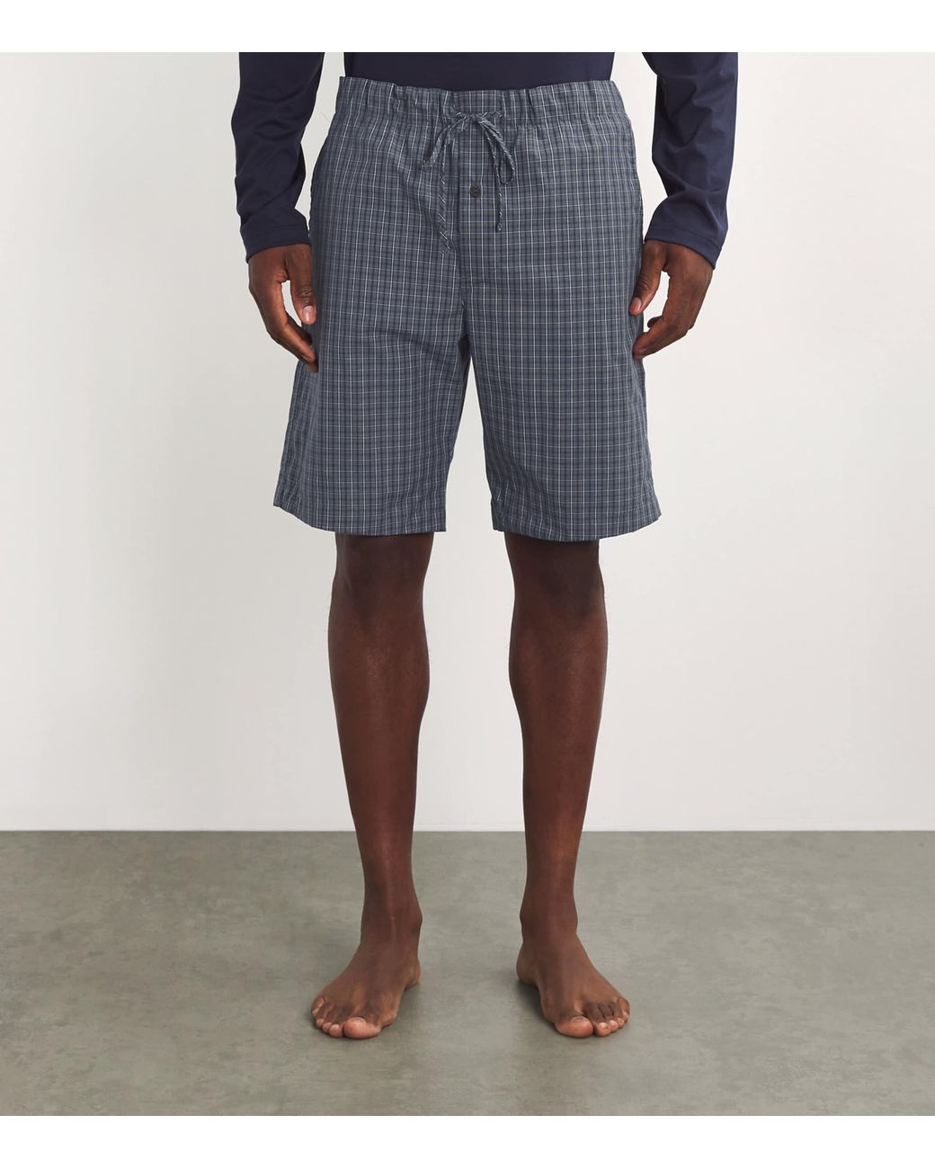 Hanro Blue Cotton Night & Day Shorts for men