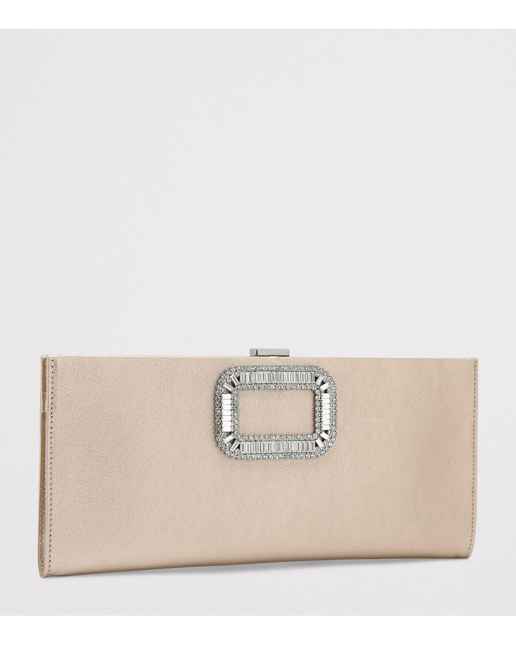 Roger Vivier Natural Leather Pilgrim Clutch Bag