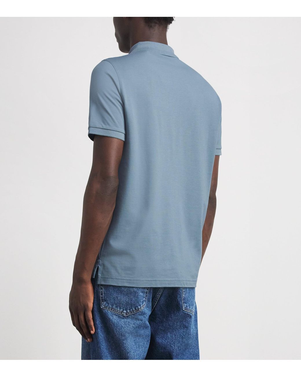 Falke Blue Pima Cotton Piqué Polo Shirt for men