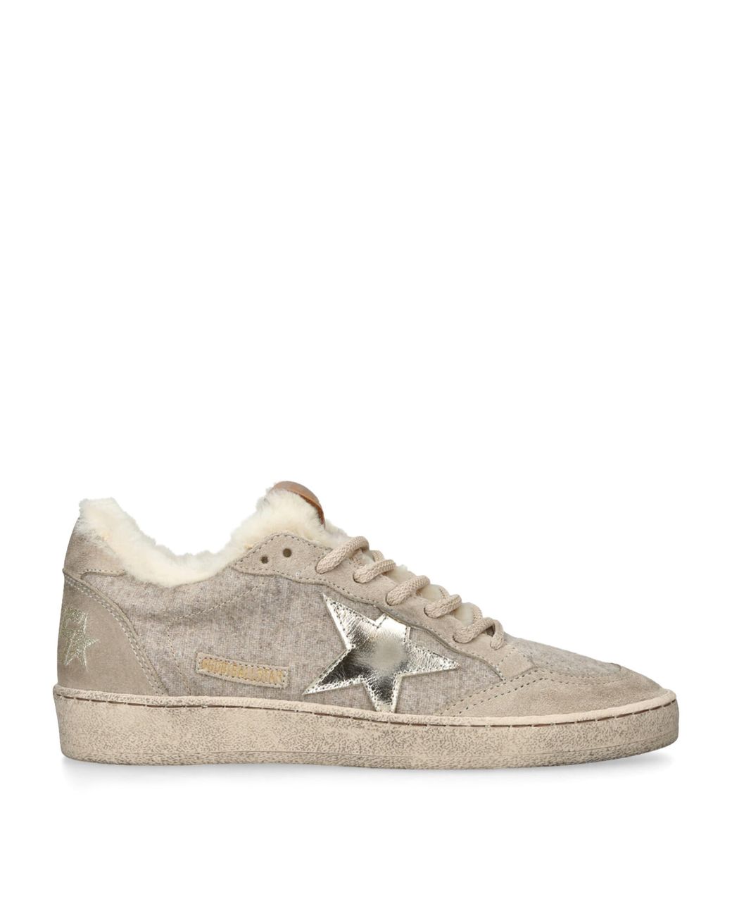 Golden Goose Deluxe Brand Natural Shearling-Lined Ballstar Sneakers