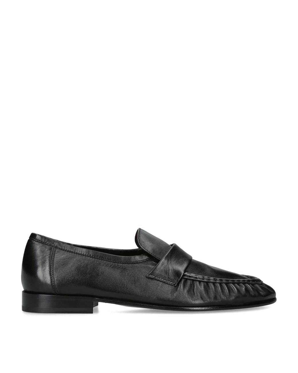 The Row Black Soft Leather Loafers for men