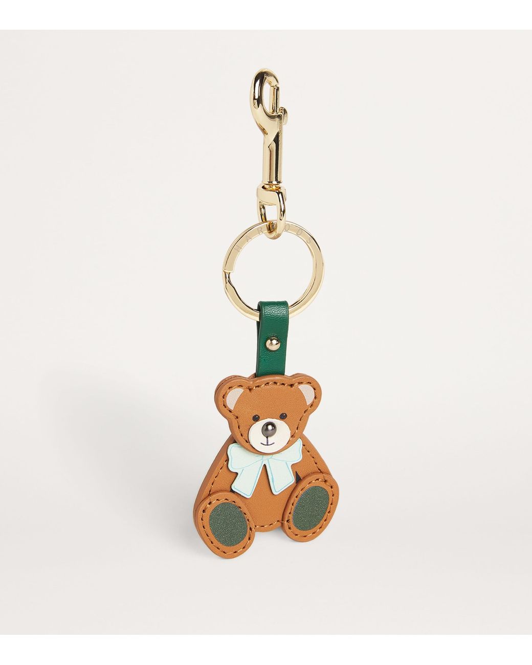 Harrods Metallic Leather Keyring Bear