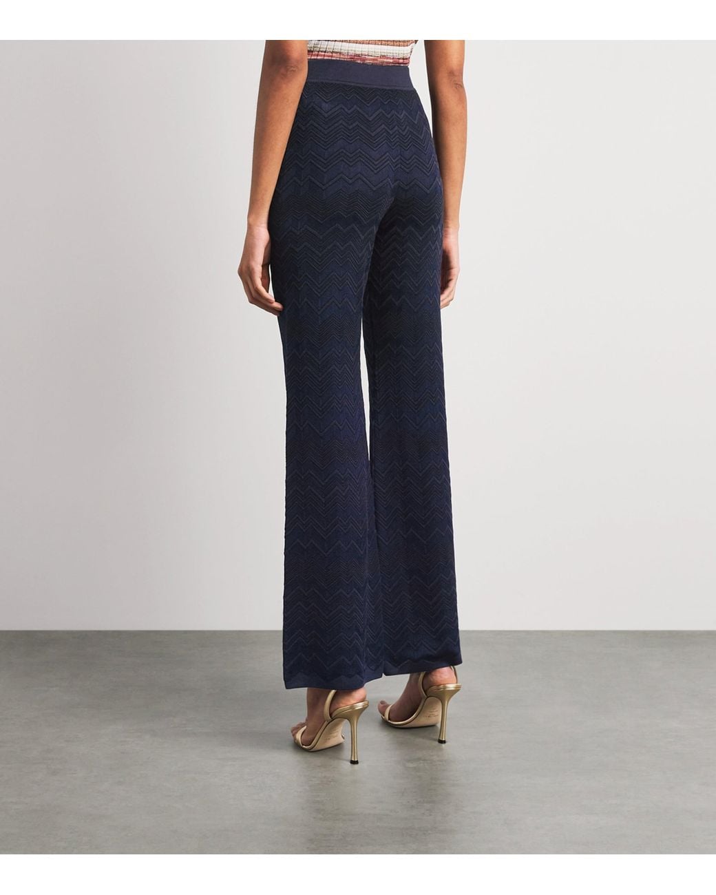 Missoni Blue Zigzag Jacquard Straight Trousers