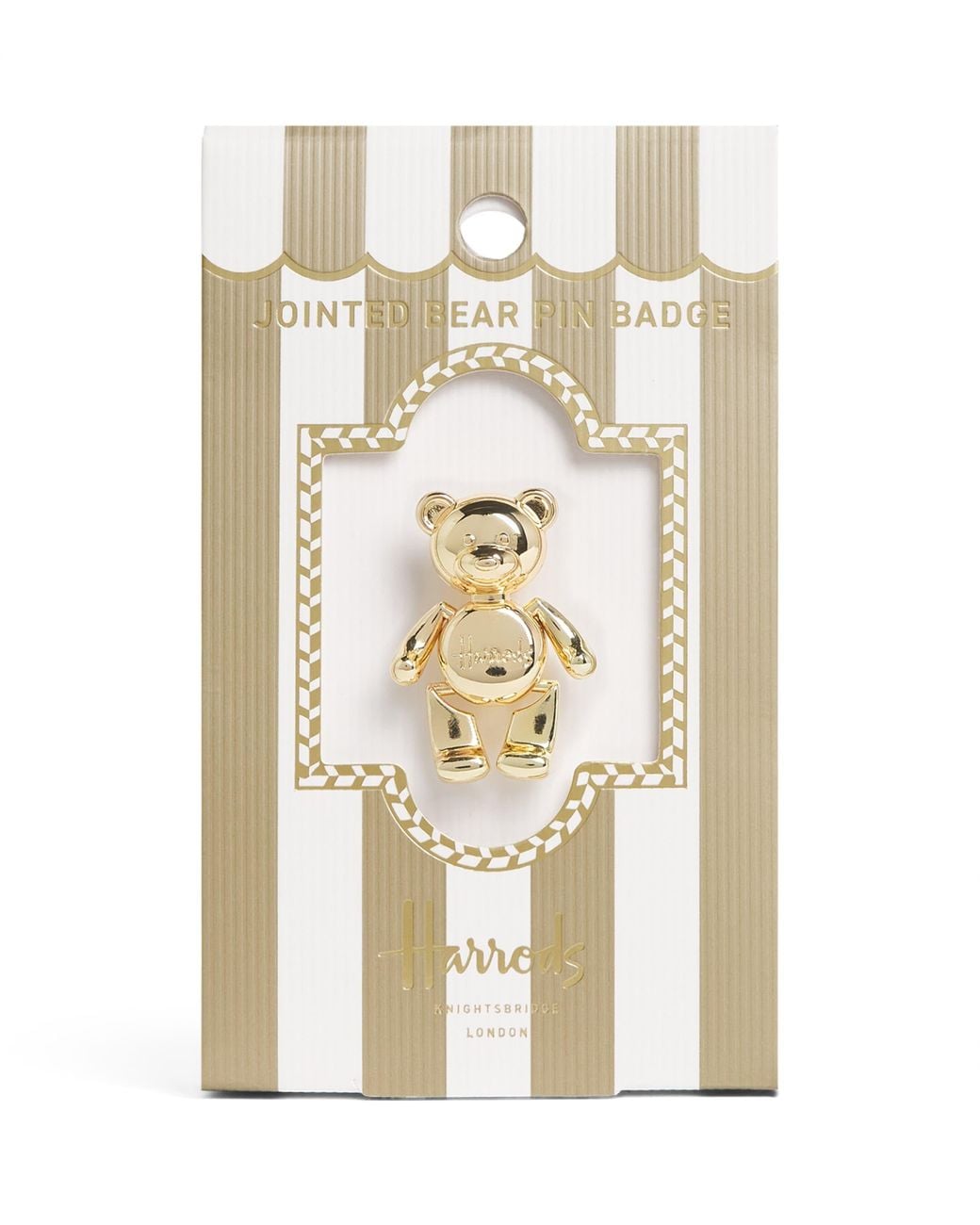 Harrods Metallic Jointed Bear Pin Badge