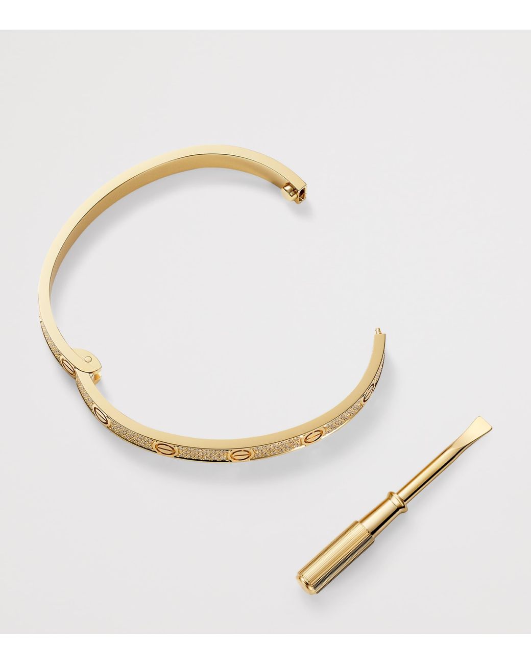 Cartier Metallic Medium And Diamond Love Bracelet