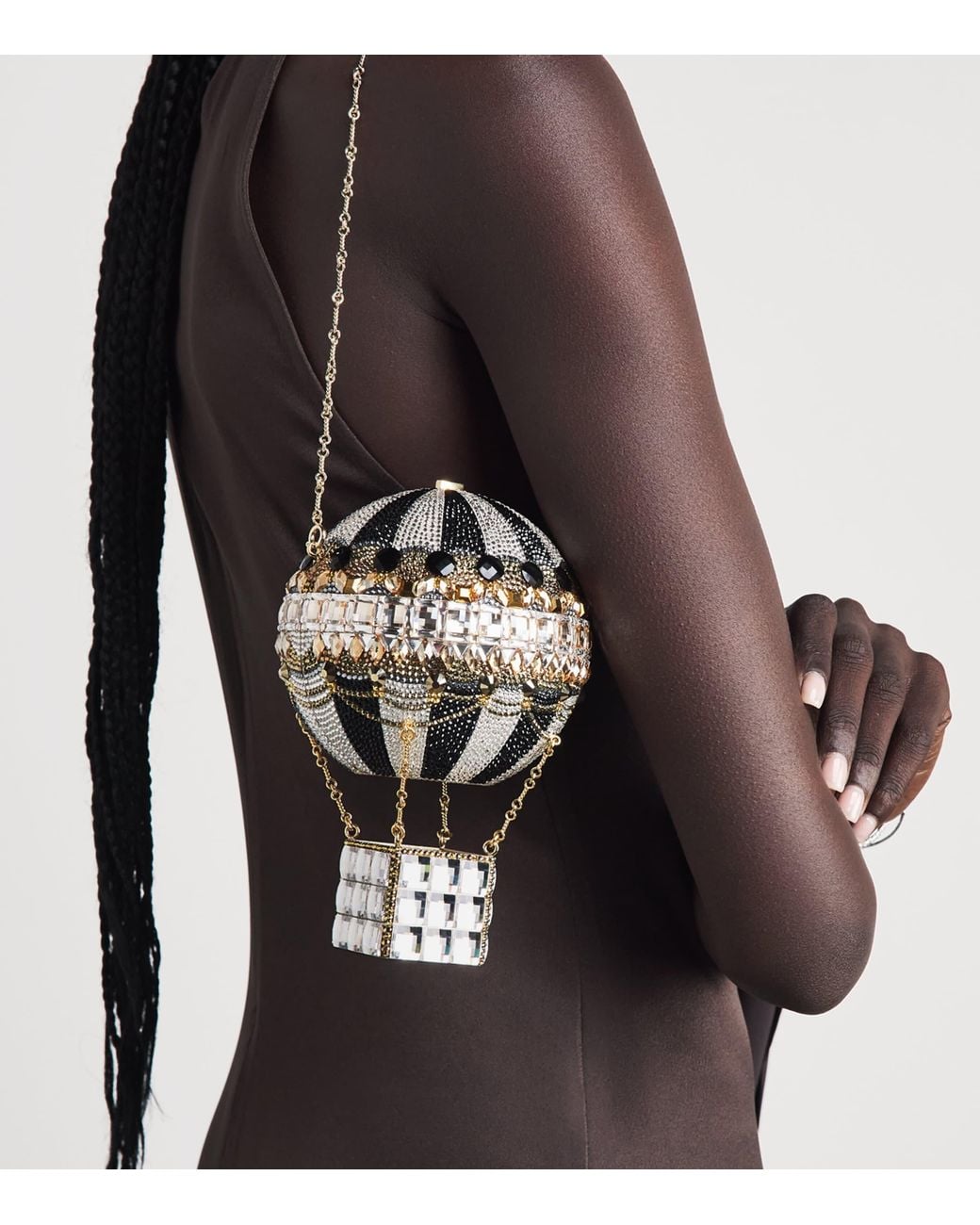 Judith Leiber Metallic Embellished Hot Air Balloon Clutch Bag