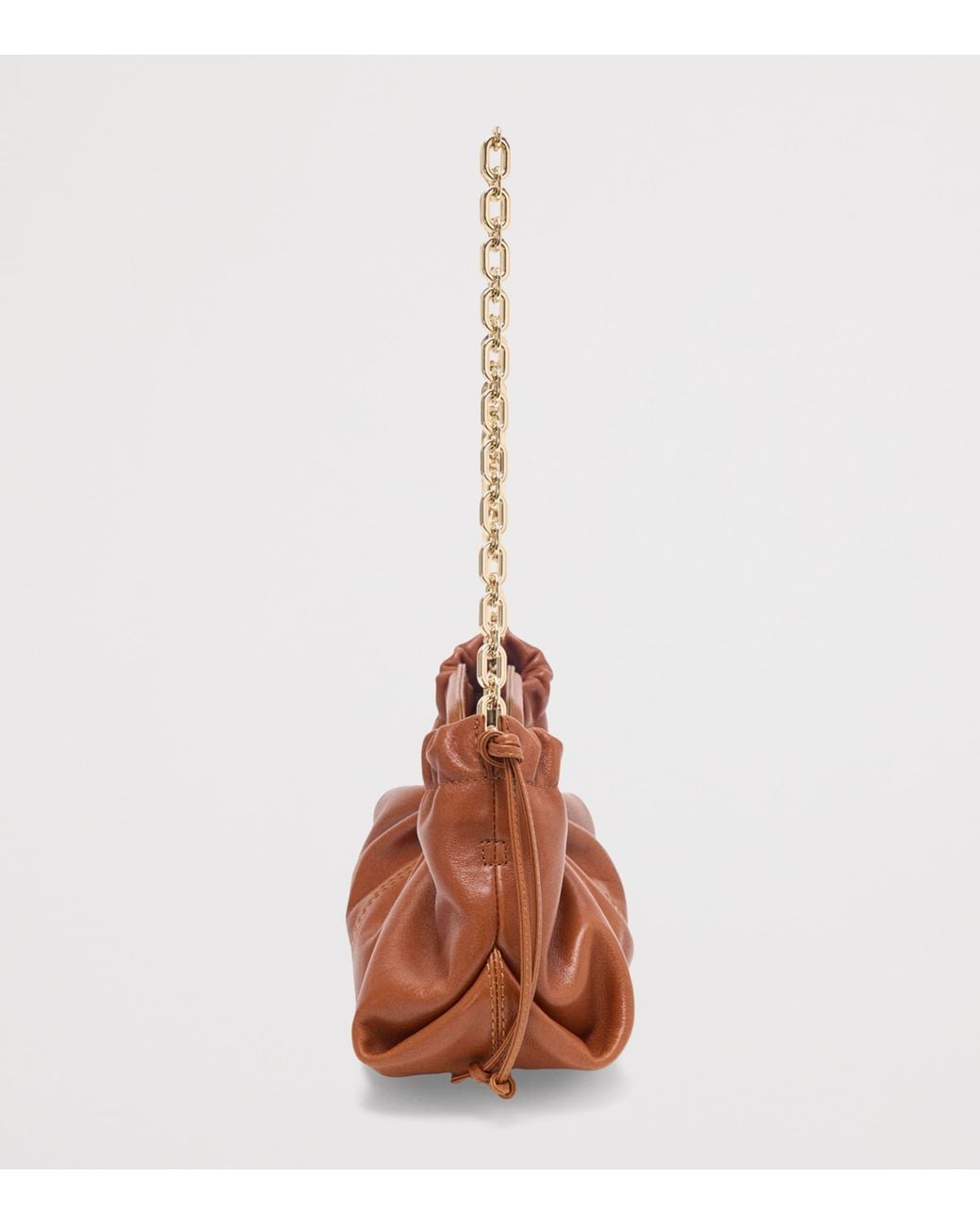 Maje Brown Leather Milpli Clutch Bag