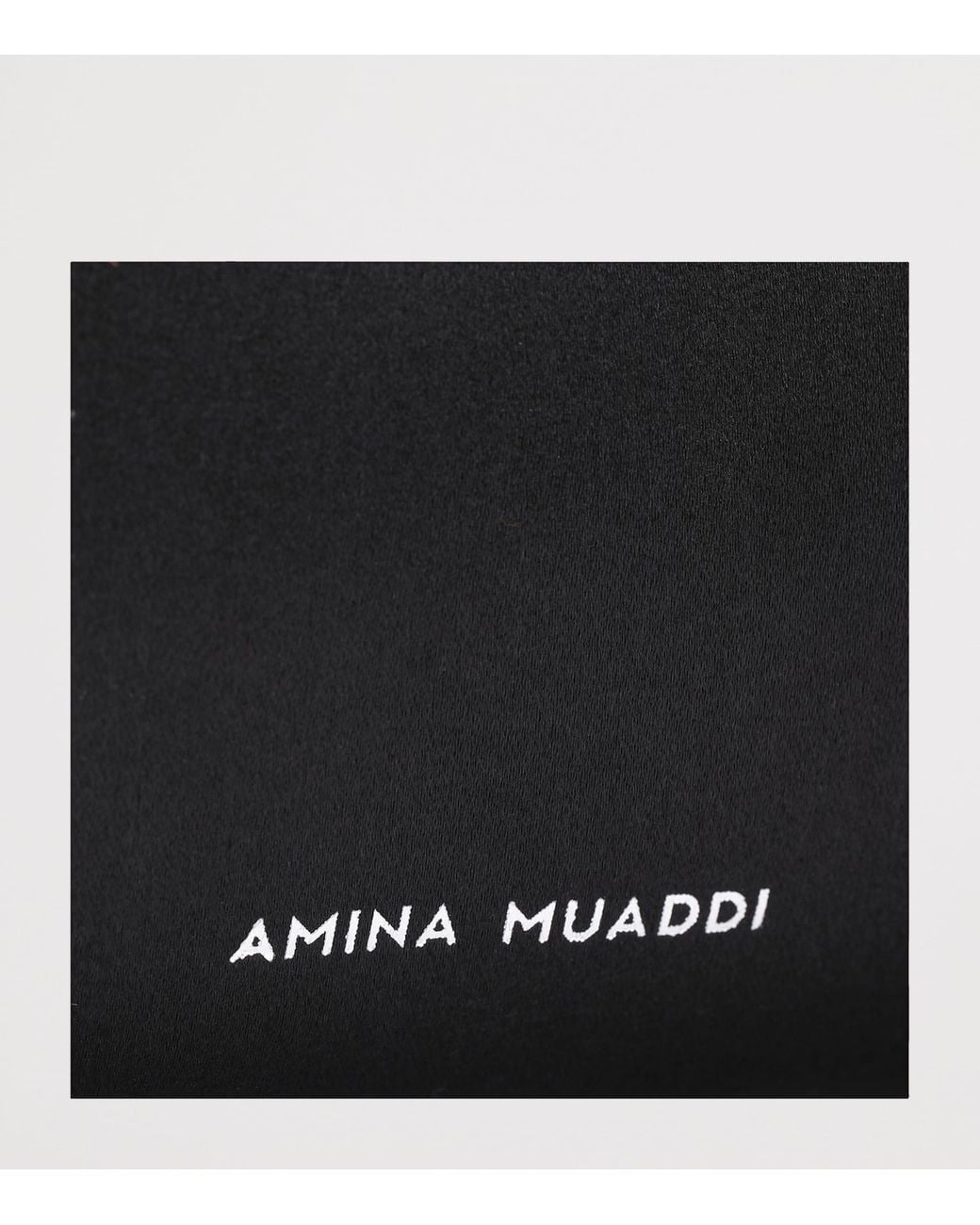AMINA MUADDI Black Satin Vittoria Clutch Bag