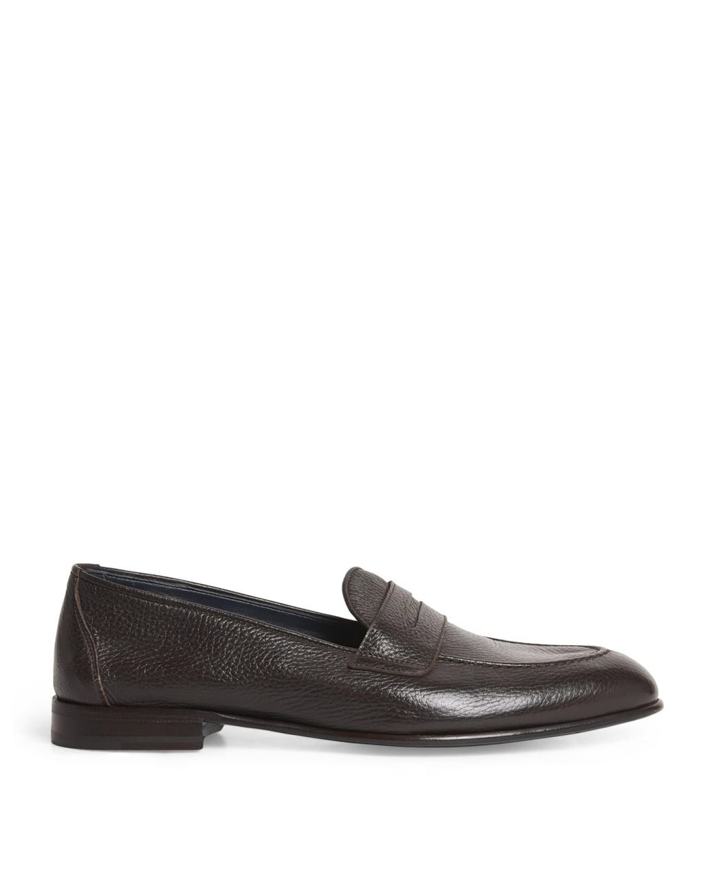 Brioni Gray Leather Appia Loafers for men