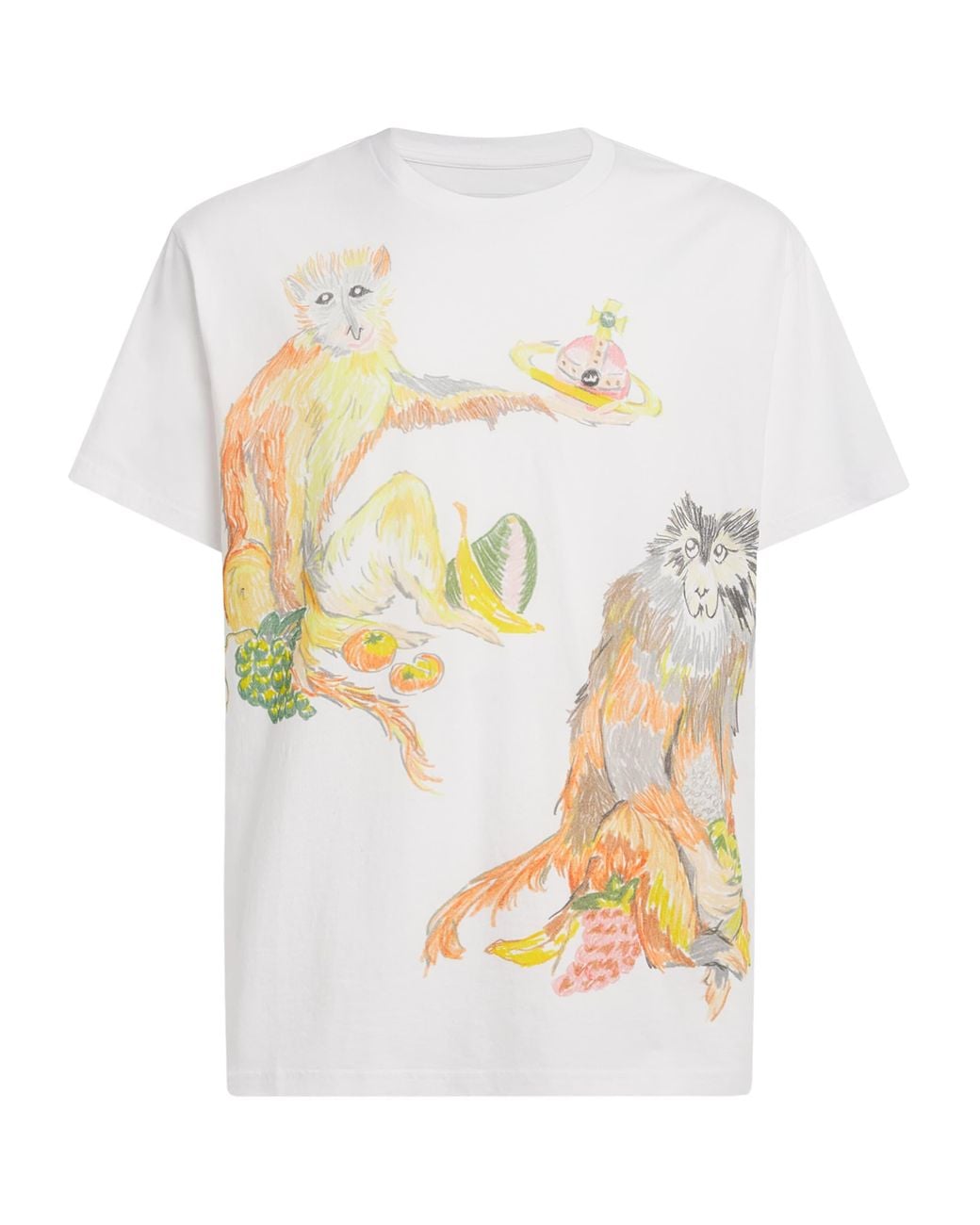 Vivienne Westwood White Organic Cotton Monkeys T-Shirt for men