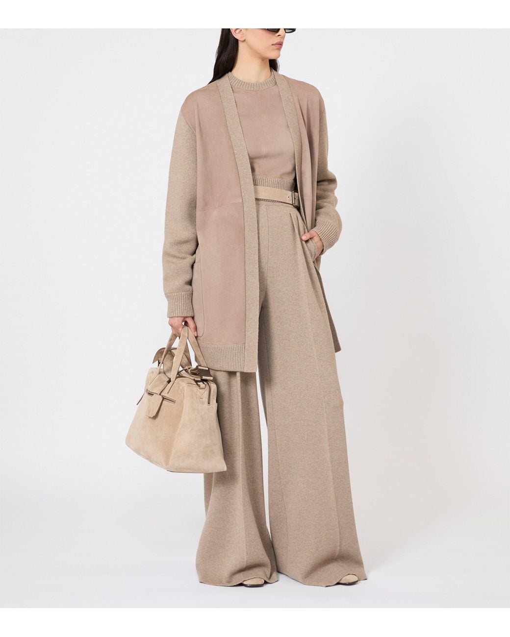 Max Mara Natural Wool-Cashmere Drawstring Trousers