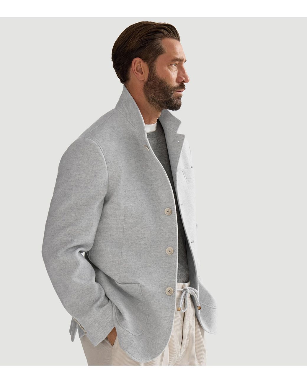 Brunello Cucinelli Gray Water-Resistant Cashmere Blazer for men