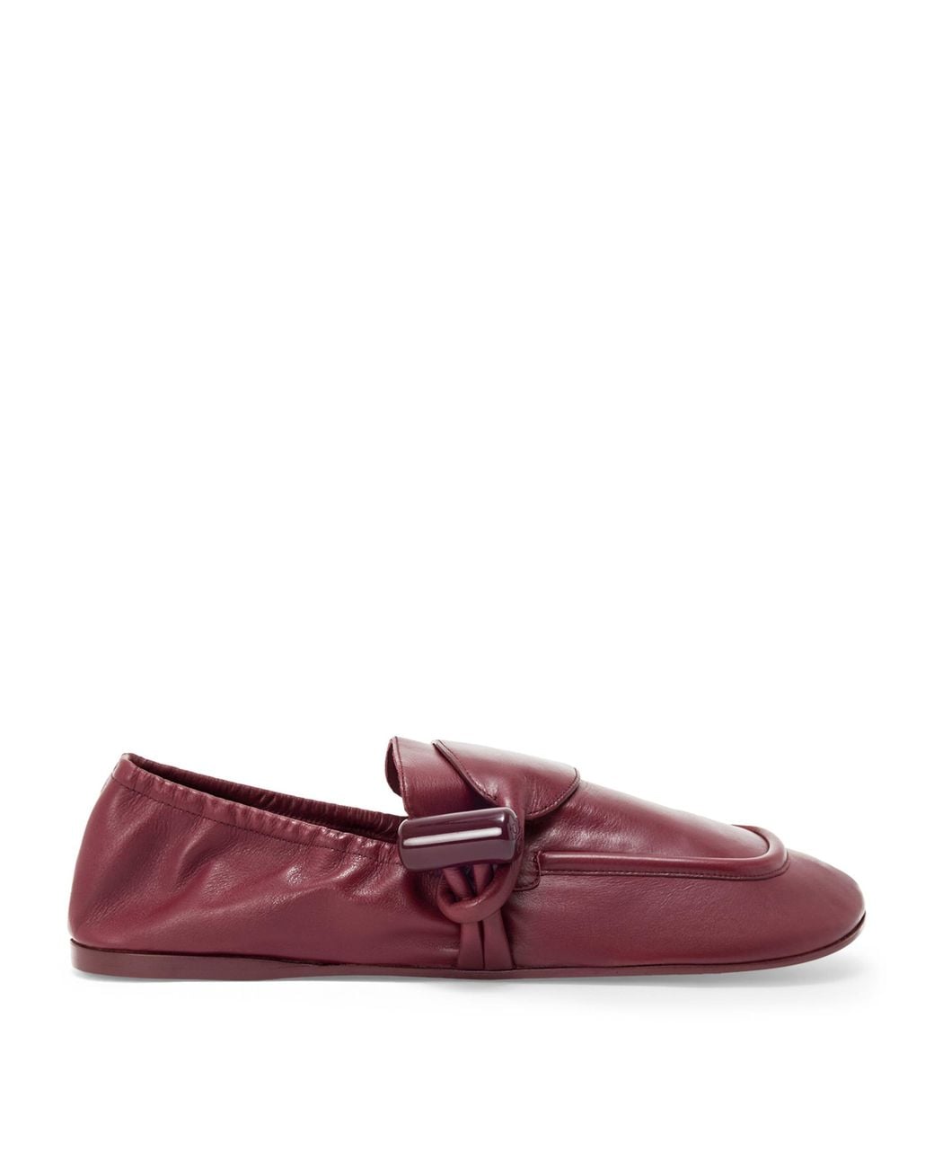 Loewe Purple Leather Toggle Loafers