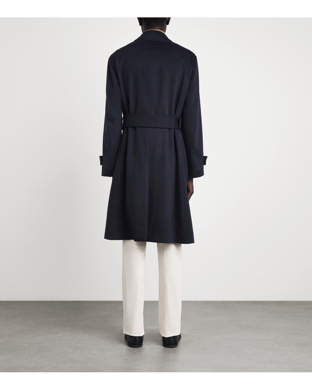 Lardini Blue Cashmere Belted Overcoat for men