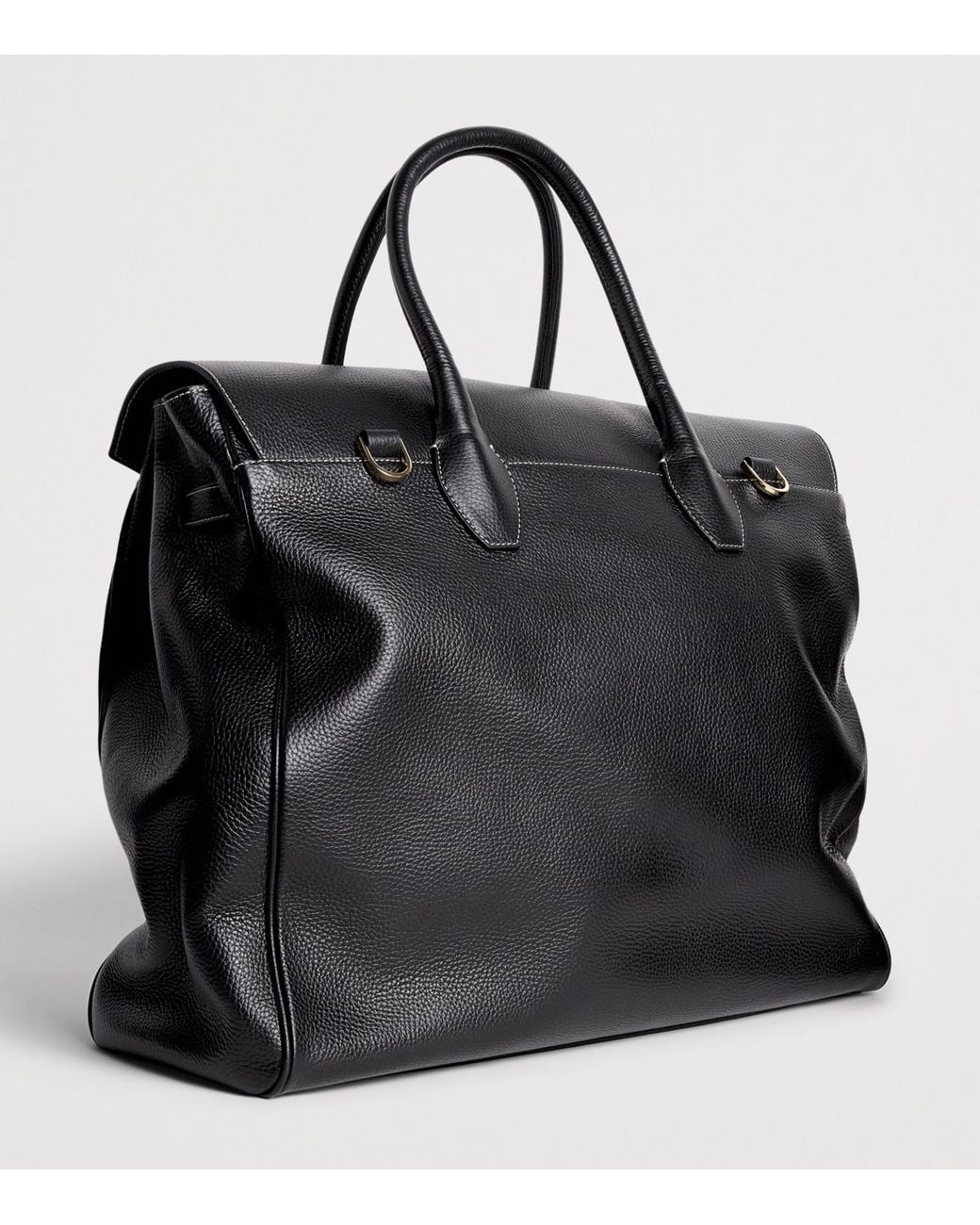 Eleventy Black Leather Tote Bag for men