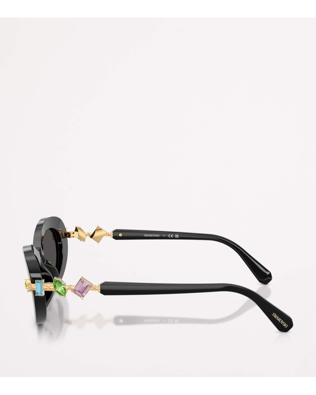 Swarovski Black Acetate Oval Sk6042 Sunglasses