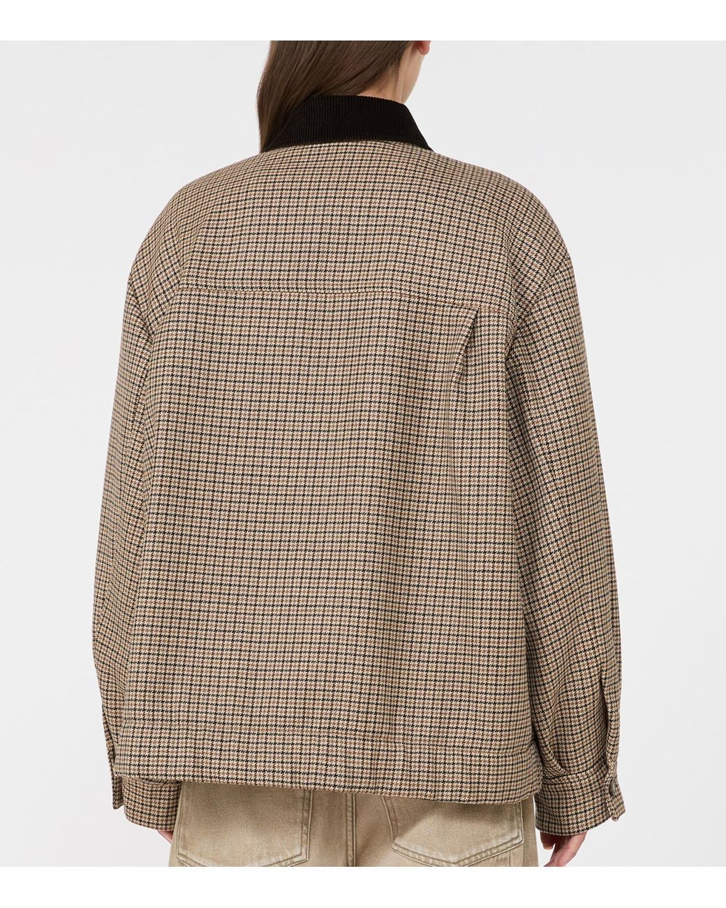 Weekend by Maxmara Brown Virgin Wool Check Quilted Jacket