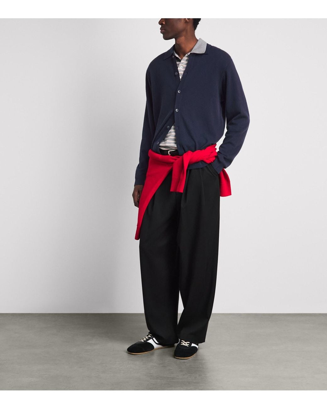 7 For All Mankind Blue Cashmere Collared Cardigan for men