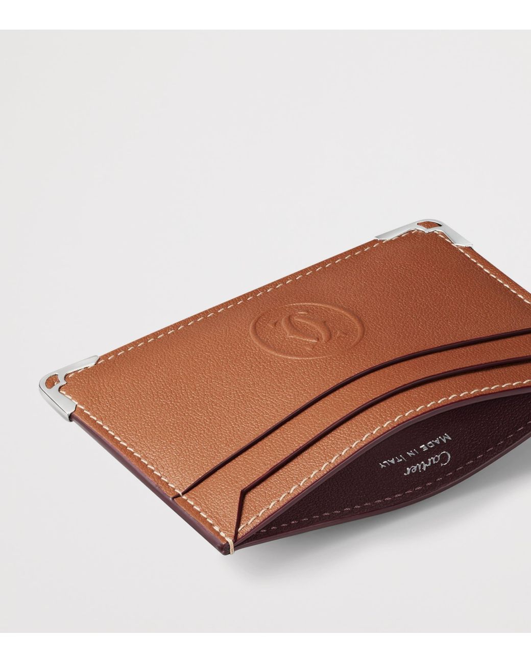 Cartier Brown Leather Must De Card Holder for men