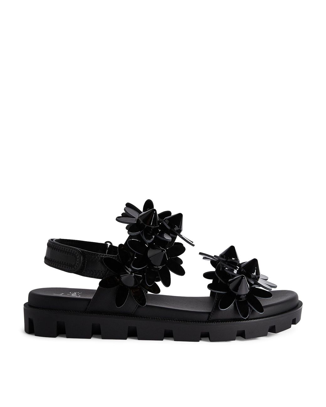 Christian Louboutin Daisy Spikes Cool Patent Leather Sandals in Black | Lyst