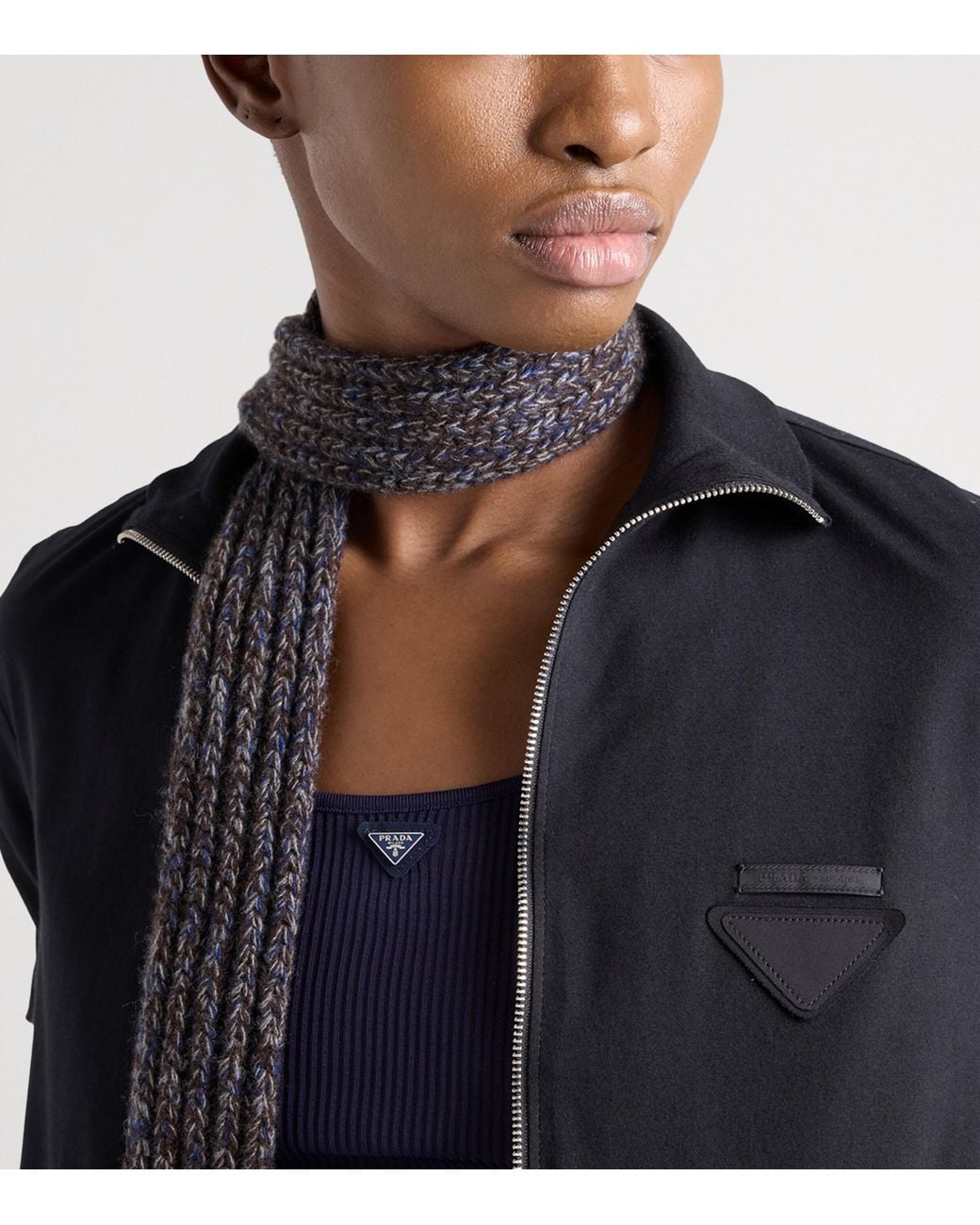 Prada Blue Silk-Knit Tank Top